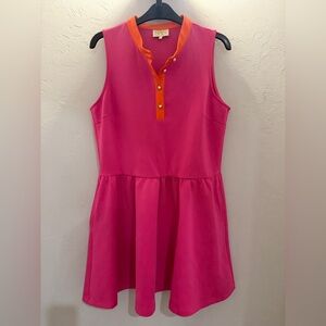 Pink and Orange Sleeveless Mini Dress
